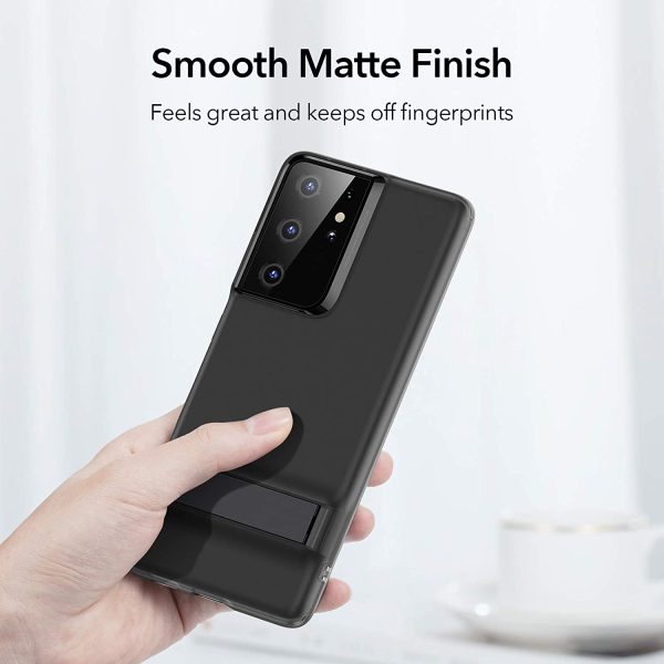Galaxy S21 Ultra Air Shield Boost Back Case with Kickstand by ESR – Transcluent Black - Image 11