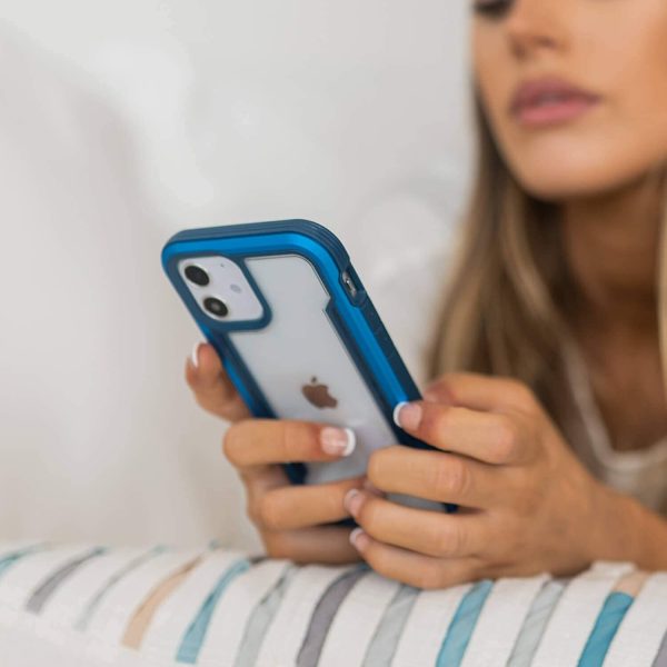 61bDLRV2UWL._AC_SL1500_ iPhone 12 / iPhone 12 Pro Raptic Shield Shock Absorbing Protection, Durable Aluminum Frame, 10ft Drop Tested - Pacific Blue - Image 7