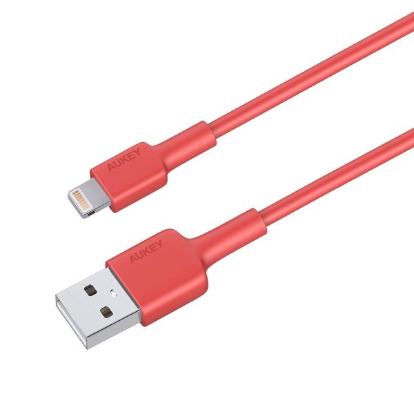 AUKEY Lightning USB Cable Apple iPhone Mfi Certified 2m / 6.6ft - CB-BAL2 - Red - Image 2