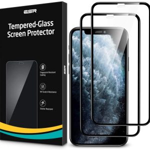 Apple iPhone 11 Pro Max Screen Shield Glass Protector 2 PACK with Easy Installation Frame by ESR also for iPhone XS Max