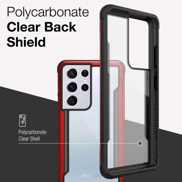 Galaxy S21 Ultra Raptic Shield Shock Absorbing Protection, Durable Aluminum Frame, 10ft Drop Tested - Red - Image 5