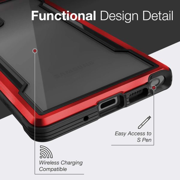 Galaxy Note 20 Ultra Raptic Shield Shock Absorbing Protection, Durable Aluminum Frame, 10ft Drop Tested - Red - Image 2
