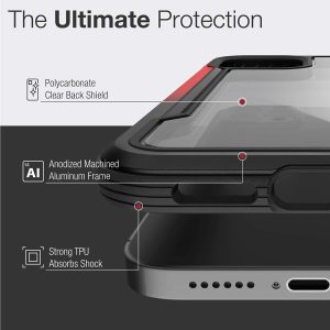 iPhone 12 Pro Max Raptic Shield Shock Absorbing Protection, Durable Aluminum Frame, 10ft Drop Tested - Black Red Gradient - Image 5