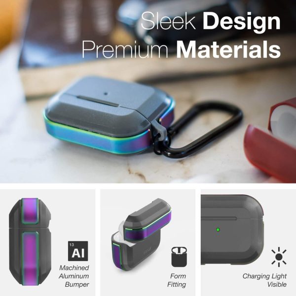Raptic Trek Series, Apple AirPods Pro Case - Anodized Aluminum, TPU, and Polycarbonate Protective Case - Iridiscent - Image 5