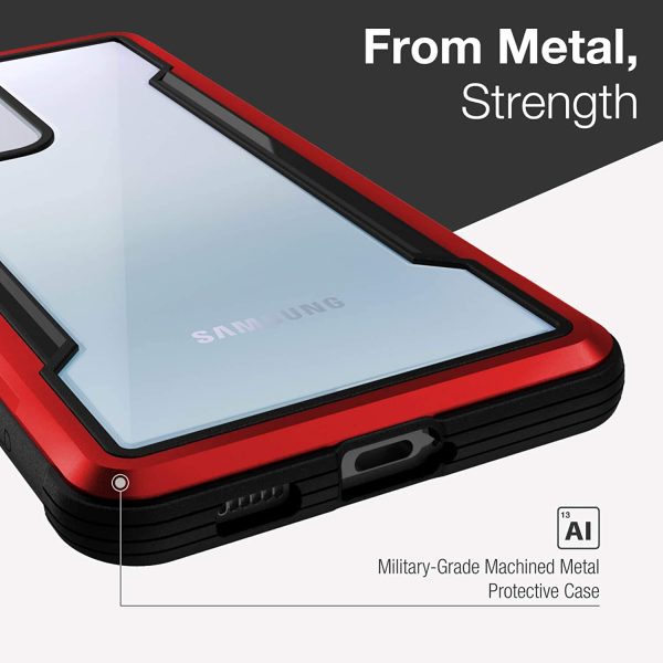 Galaxy S21 Ultra Raptic Shield Shock Absorbing Protection, Durable Aluminum Frame, 10ft Drop Tested - Red - Image 4