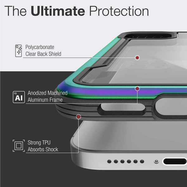 61zHBShbwvL._AC_SL1500_ iPhone 12 Pro Max Raptic Shield Shock Absorbing Protection, Durable Aluminum Frame, 10ft Drop Tested - Iridiscent - Image 3