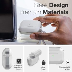 Raptic Trek Series, Apple AirPods Pro Case - Anodized Aluminum, TPU, and Polycarbonate Protective Case - Silver - Image 2