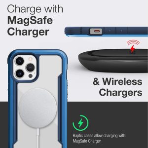 iPhone 12 / iPhone 12 Pro Raptic Shield Shock Absorbing Protection, Durable Aluminum Frame, 10ft Drop Tested - Pacific Blue - Image 5
