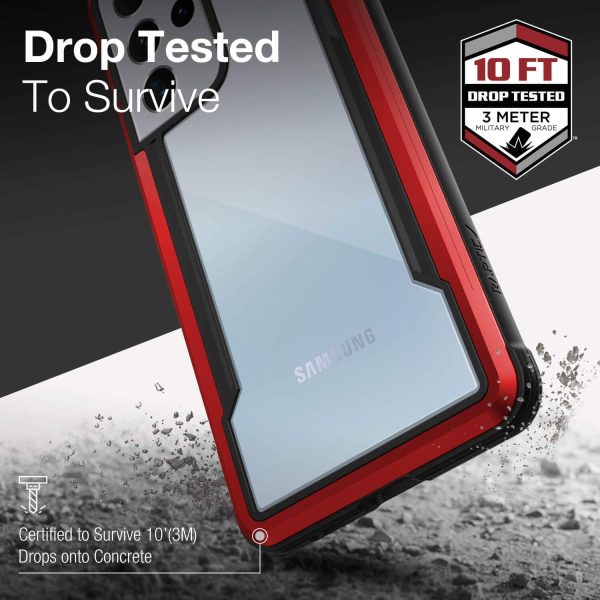 Galaxy S21 Ultra Raptic Shield Shock Absorbing Protection, Durable Aluminum Frame, 10ft Drop Tested - Red - Image 3