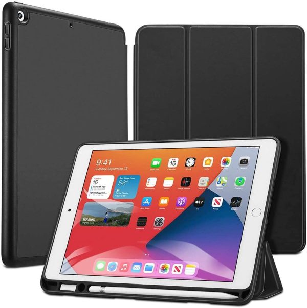 iPad 9th Gen 2021 Rebound Pencil Case with Pencil Holder also for iPad 8th Gen / iPad 7th Gen 2019 - Black - Image 1
