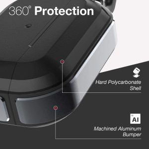 Raptic Trek Series, Apple AirPods Pro Case - Anodized Aluminum, TPU, and Polycarbonate Protective Case - Black - Image 6