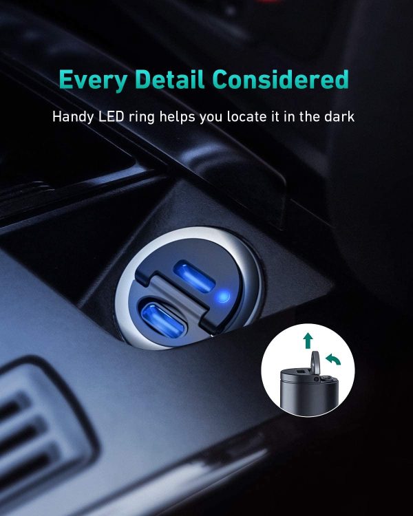 71ABs068tXL._AC_SL1500_ Aukey 30W USB C PD Flush Fit Car Charger with PPS Support - CC-A4 - Image 6
