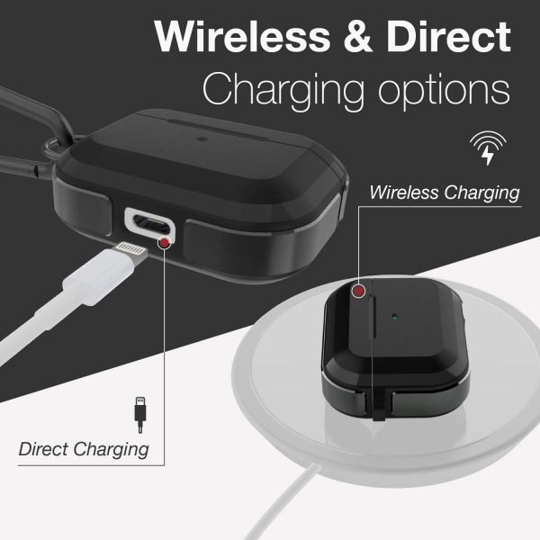 Raptic Trek Series, Apple AirPods Pro Case - Anodized Aluminum, TPU, and Polycarbonate Protective Case - Black - Image 2