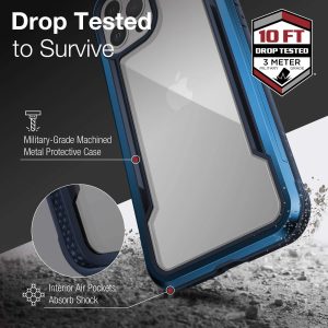 iPhone 12 / iPhone 12 Pro Raptic Shield Shock Absorbing Protection, Durable Aluminum Frame, 10ft Drop Tested - Pacific Blue - Image 2