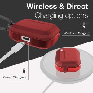 Raptic Trek Series, Apple AirPods Pro Case - Anodized Aluminum, TPU, and Polycarbonate Protective Case - Red - Image 2