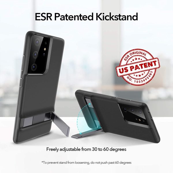 Galaxy S21 Ultra Air Shield Boost Back Case with Kickstand by ESR – Transcluent Black - Image 8