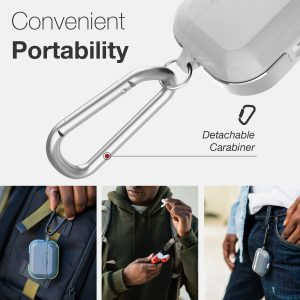 Raptic Trek Series, Apple AirPods Pro Case - Anodized Aluminum, TPU, and Polycarbonate Protective Case - Silver - Image 3