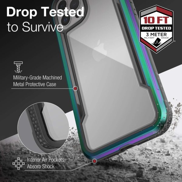 71UDl08nvZL._AC_SL1500_ iPhone 12 Pro Max Raptic Shield Shock Absorbing Protection, Durable Aluminum Frame, 10ft Drop Tested - Iridiscent - Image 4