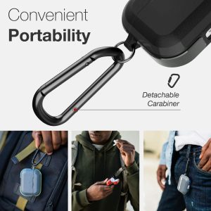 Raptic Trek Series, Apple AirPods Pro Case - Anodized Aluminum, TPU, and Polycarbonate Protective Case - Black - Image 7
