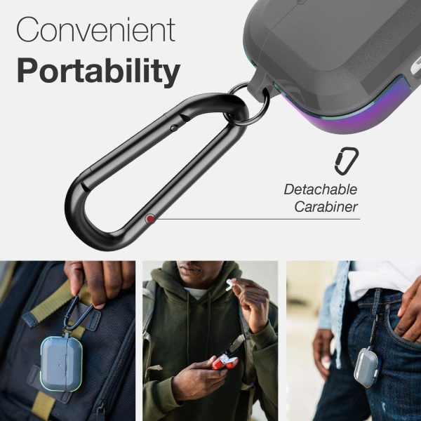 Raptic Trek Series, Apple AirPods Pro Case - Anodized Aluminum, TPU, and Polycarbonate Protective Case - Iridiscent - Image 4