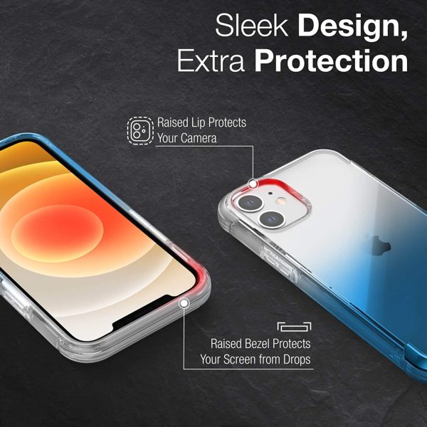 Phone 12 / iPhone 12 Pro Raptic Air Scratch Resistant, Aluminum Metal Bumper, Wireless Charging, 13ft Drop Protection - Blue Gradient - Image 4