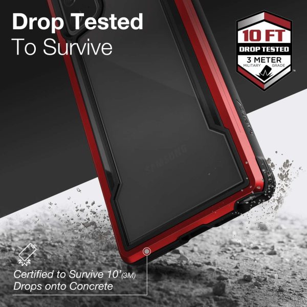 Galaxy Note 20 Ultra Raptic Shield Shock Absorbing Protection, Durable Aluminum Frame, 10ft Drop Tested - Red - Image 4