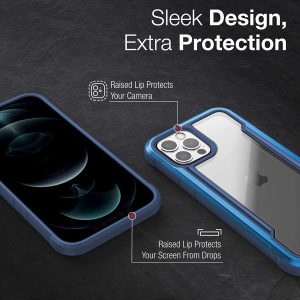 iPhone 12 / iPhone 12 Pro Raptic Shield Shock Absorbing Protection, Durable Aluminum Frame, 10ft Drop Tested - Pacific Blue - Image 3