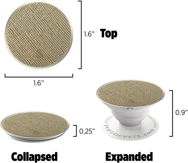 PopGrip Premium by Popsockets - Top + Base - Saffiano Gold - Image 3