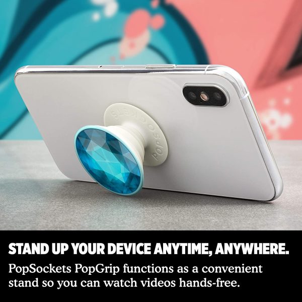 81SC6ZQHXVL._AC_SL1500_ PopGrip Premium by Popsockets - Top + Base - Disco Crystal Blue - Image 3