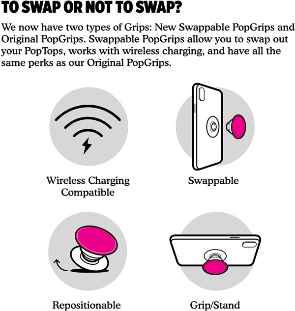 81ip2T5LVsL._AC_SL1500_ PopGrip Premium by Popsockets - Top + Base - Disco Crystal Blue - Image 9