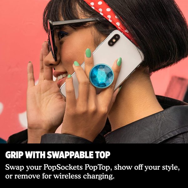 91NU4pIshWL._AC_SL1500_ PopGrip Premium by Popsockets - Top + Base - Disco Crystal Blue - Image 6