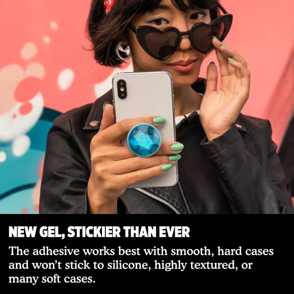 91mFklDUqxL._AC_SL1500_ PopGrip Premium by Popsockets - Top + Base - Disco Crystal Blue - Image 5