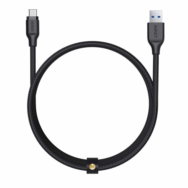CB-AC2-1_1200x AUKEY USB C Cable 6ft Braided USB 3.0 Type C Cable Fast Charge - Black - CB-AC2 - Image 2