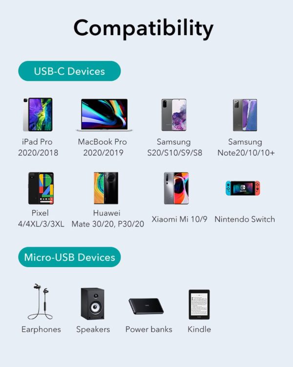 Type C to Type C + Micro USB Fast Charging Cable Nylon Braided by ESR - Black - Image 4