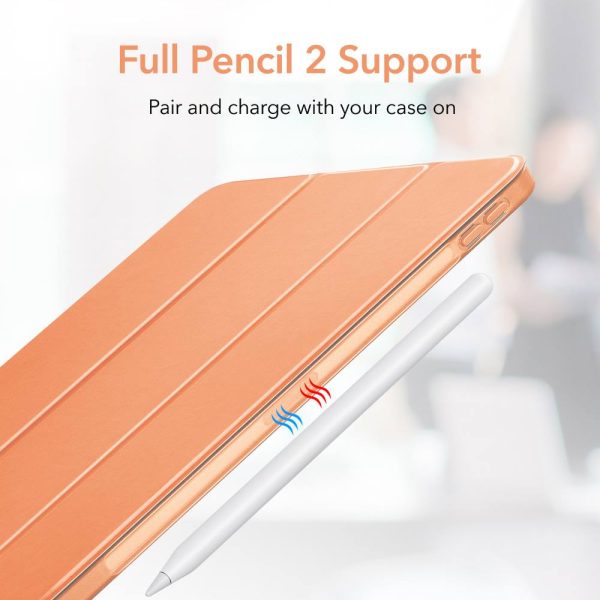 iPad Air 5 2022 /iPad Air 4 2020 Rebound Slim Case with Flexible TPU Back & Rubberized Cover - Papaya - Image 3