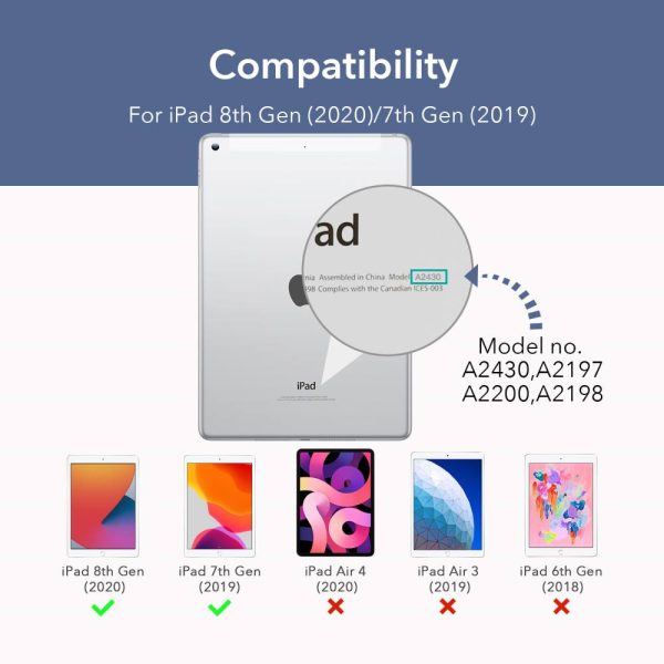 iPad 9th Gen 2021 Ascend Trifold Hard Smart Case by ESR - Navy Blue also for iPad 8th Gen / iPad 7th Gen 2019 - Image 10