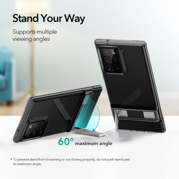 Galaxy Note 20 Ultra Air Shield Boost Back Case with Kickstand – Clear Black - Image 10