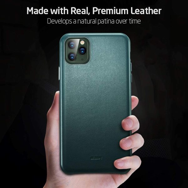 Apple iPhone 11 Pro Max Metro Premium Real Leather Case by ESR - Pine Green - Image 5