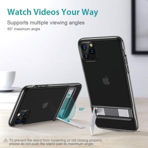 Apple iPhone 11 Pro Max Air Shield Boost Kickstand Case – Clear Black - Image 11