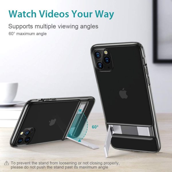 Apple iPhone 11 Pro Max Air Shield Boost Kickstand Case – Clear Black - Image 11