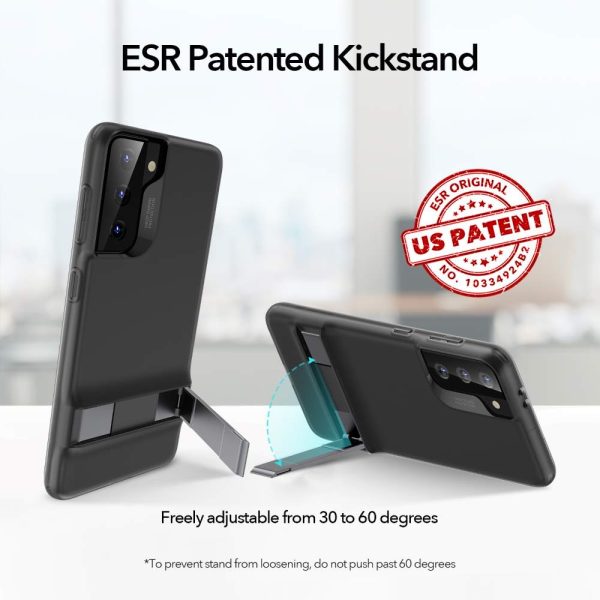 Galaxy S21 Plus Air Shield Boost Back Case with Kickstand by ESR – Crystal Black - Image 2