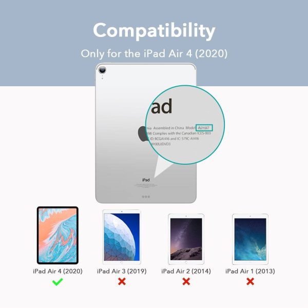 iPad Air 5 2022 /iPad Air 4 2020 Urban Premium Folio Case Book Cover Design, Multi-Angle Stand - Sky - Image 9