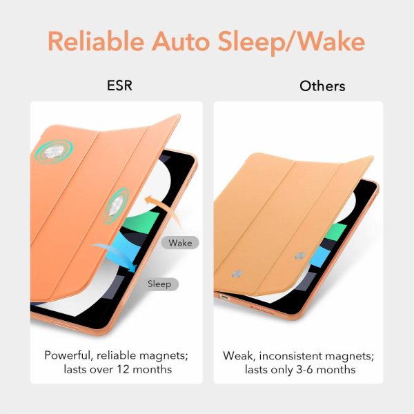 iPad Air 5 2022 /iPad Air 4 2020 Rebound Slim Case with Flexible TPU Back & Rubberized Cover - Papaya - Image 2