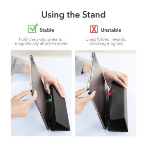 iPad Air 5 2022 /iPad Air 4 2020 Ascend Trifold Hard Smart Case by ESR - Black - Image 4