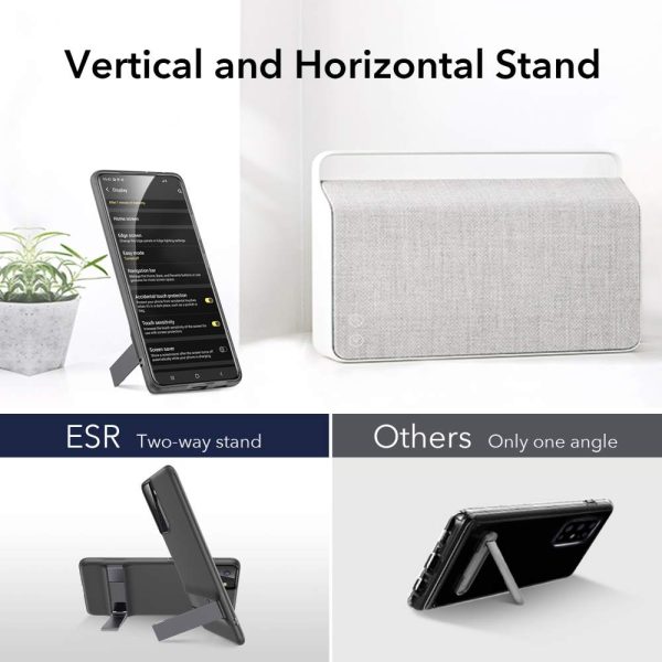 Galaxy S21 Air Shield Boost Back Case with Kickstand by ESR – Crystal Black - Image 11