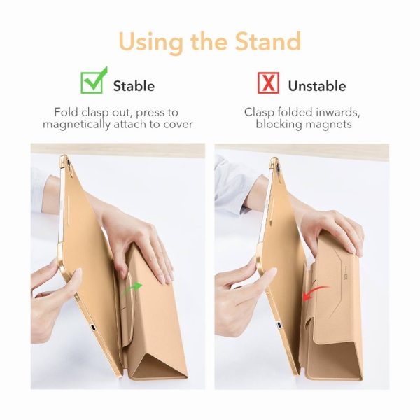 iPad Air 5 2022 /iPad Air 4 2020 Ascend Trifold Hard Smart Case by ESR - Khaki - Image 6