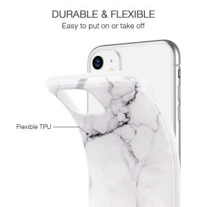 Apple iPhone 11 Pro Max Marble Slim Soft Flexible TPU Case - White - Image 6