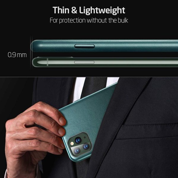 Apple iPhone 11 Pro Max Metro Premium Real Leather Case by ESR - Pine Green - Image 3
