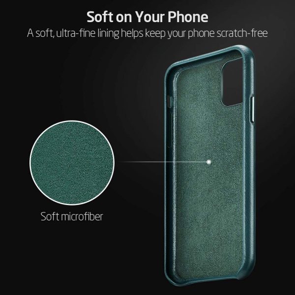 Apple iPhone 11 Pro Max Metro Premium Real Leather Case by ESR - Pine Green - Image 2