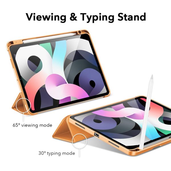 iPad Air 5 2022 /iPad Air 4 2020 Rebound Pencil Case Convenient Pencil Holder & Soft Flexible TPU Back Cover - Papaya - Image 7